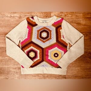 Pull Tunique En Coton Autumn Cashmere - Taille XS, Bleu Marine, Col Henley, Manches 3/4